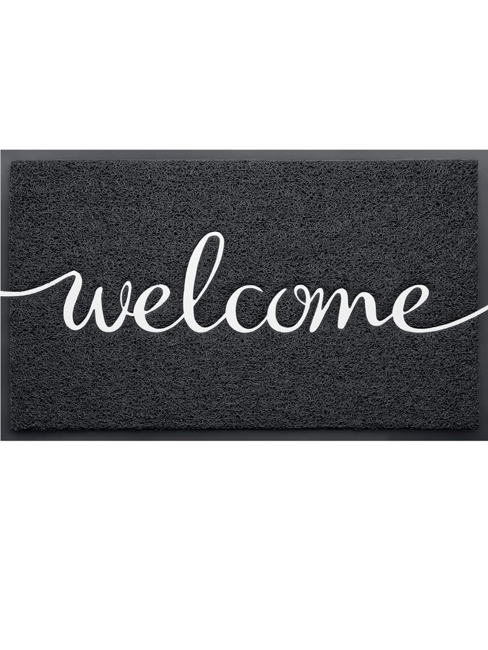 Black and White Welcome Outdoor/ Indoor Non-Slip Doormat